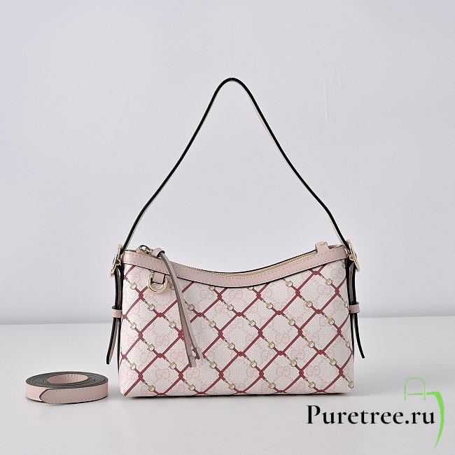 GUCCI | GG Emblem Small Shoulder Bag Pink/red GG fabric - 1