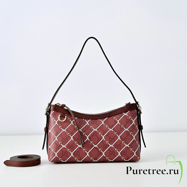 GUCCI | GG Emblem Small Shoulder Bag Red/pink GG material - 1