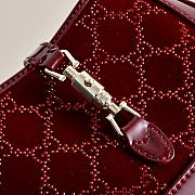 GUCCI | Jackie 1961 crystals mini bag Rosso Ancora red leather trim - 2