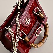 GUCCI | Diana crystals small tote bag Rosso Ancora red velvet - 5