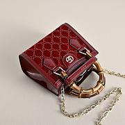 GUCCI | Diana crystals small tote bag Rosso Ancora red velvet - 2
