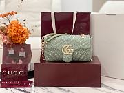 GUCCI | GG Marmont crystals small shoulder bag pale green nubuck leather - 1