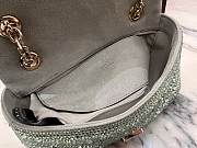 GUCCI | GG Marmont crystals small shoulder bag pale green nubuck leather - 6