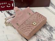 GUCCI | GG Marmont crystals small shoulder bag pink beige leather - 5