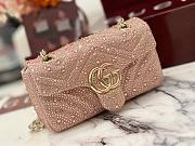 GUCCI | GG Marmont crystals small shoulder bag pink beige leather - 2