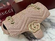 GUCCI | GG Marmont crystals small shoulder bag pink beige leather - 4