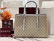GUCCI | GG Emblem large tote bag silver fabric - 1