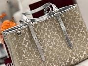 GUCCI | GG Emblem large tote bag silver fabric - 4