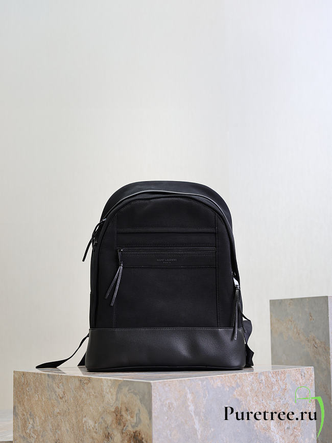 YSL | Saint Laurent Black Canvas City Backpack   - 1