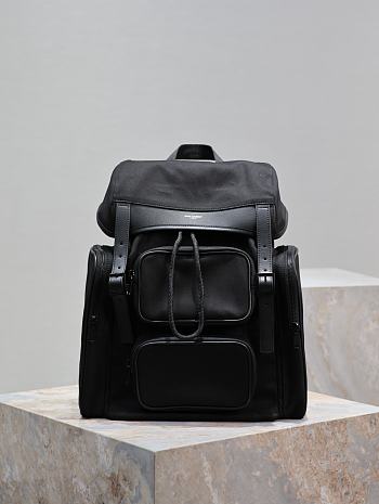 YSL | City Leather-Trimmed ECONYL Backpack In Black