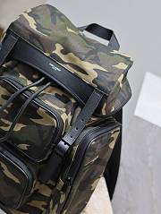 YSL | Camouflage Green Canvas Backpack  - 4