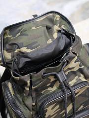 YSL | Camouflage Green Canvas Backpack  - 3