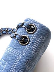 CHANEL | Embroidered Denim Perfume Bottle Single Flap Bag 20 cm - 6