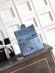 CHANEL | Embroidered Denim Perfume Bottle Single Flap Bag 20 cm - 2