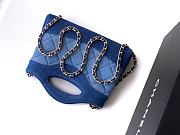 CHANEL | Clutch with chain Washed Denim & Gold-Tone Metal Light Blue & Dark Blue - 6