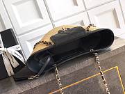 CHANEL | Medium shopping bag Braided straw Beige & Black - 4