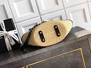 CHANEL | Medium shopping bag Braided straw Beige & Black - 5