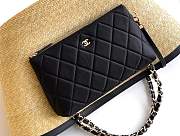 CHANEL | Large shopping bag Braided straw Beige & Black - 2