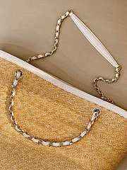 CHANEL | Large shopping bag Braided straw Beige & White - 4