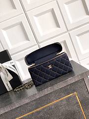 CHANEL | Classic Vanity with Chain Denim & Gold Metal  Dark Blue & Orange - 2