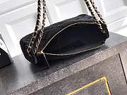 CHANEL | Clutch with Chain Velvet, gemstones & gold-plated metal black - 5