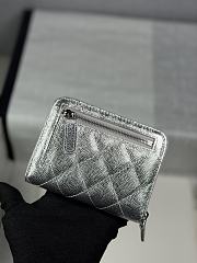 CHANEL | Zippered Coin Case Silver - 6
