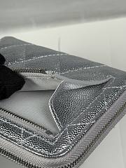 CHANEL | Zippered Coin Case Silver - 3