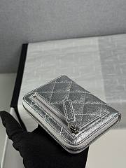 CHANEL | Zippered Coin Case Silver - 2