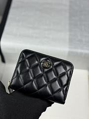CHANEL | Zippered Coin Case Lambskin Gold Hardware Black - 1