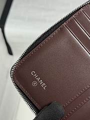 CHANEL | Zippered Coin Case Lambskin Silver Hardware Black - 6