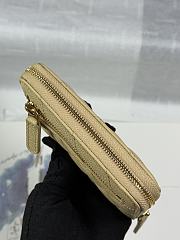 CHANEL | Zippered Coin Case Carviar Gold Hardware Yellow - 2