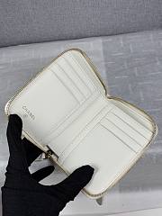 CHANEL | Zippered Coin Case Carviar Gold Hardware White - 5