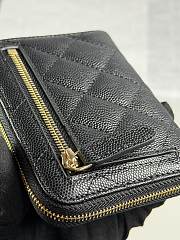 CHANEL | Zippered Coin Case Carviar Gold Hardware Black - 2
