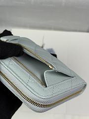 CHANEL | Zippered Coin Case Carviar Gold Hardware Light Blue - 6