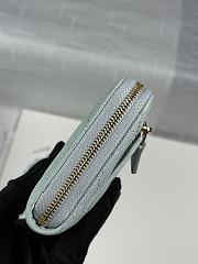 CHANEL | Zippered Coin Case Carviar Gold Hardware Light Blue - 4