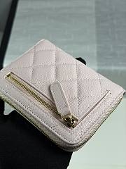 CHANEL | Zippered Coin Case Carviar Gold Hardware Light Pink - 5