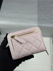 CHANEL | Zippered Coin Case Carviar Gold Hardware Light Pink - 3