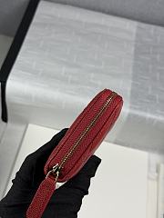 CHANEL | Zippered Coin Case Carviar Gold Hardware Red - 2