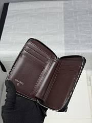 CHANEL | Zippered Coin Case Carviar Silver Hardware Black - 5