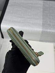 CHANEL | Zippered Coin Case Carviar Gold Hardware Green - 5