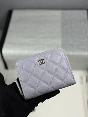 CHANEL | Zippered Coin Case Carviar Gold Hardware Purble - 1