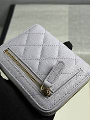 CHANEL | Zippered Coin Case Carviar Gold Hardware Purble - 2