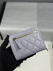 CHANEL | Zippered Coin Case Carviar Gold Hardware Purble - 4