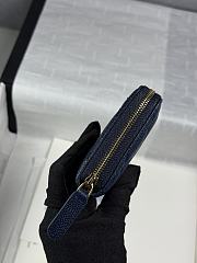 CHANEL | Zippered Coin Case Carviar Gold Hardware Dark Blue - 3