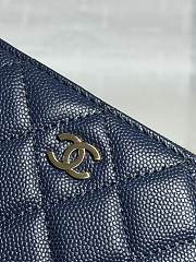 CHANEL | Zippered Coin Case Carviar Gold Hardware Dark Blue - 2