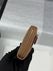 CHANEL | Zippered Coin Case Carviar Gold Hardware Brown  - 2
