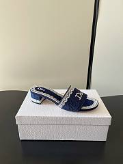 Dior Dentelle Heeled Slide 3.5 cm Dark Blue - 6
