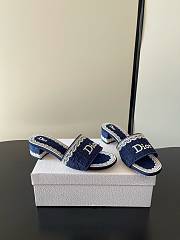 Dior Dentelle Heeled Slide 3.5 cm Dark Blue - 5