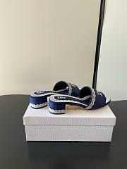 Dior Dentelle Heeled Slide 3.5 cm Dark Blue - 4