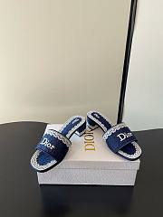 Dior Dentelle Heeled Slide 3.5 cm Dark Blue - 3